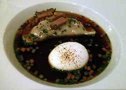 Dumpling stuffed with oxtail in consomme (11484816096).jpg