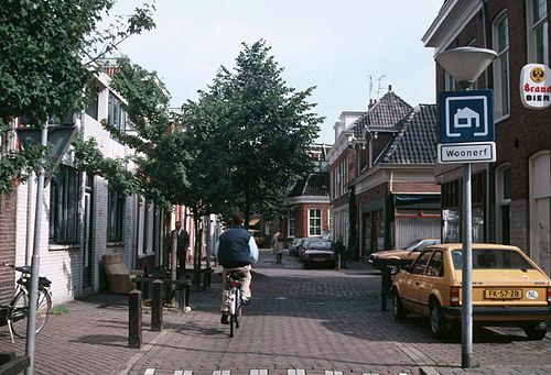 An old Dutch street turned into a woonerf