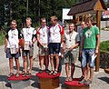 European Rogaining Championships 2010 Men's Open winners. From left: Petr Boranek, Miroslav Seidl – silver (Czechia), Hannu Oja, Seppo Mäkinen – gold (Finland), Karli Lambot, Rait Pallo, Tõnu Lillelaid – bronze (Estonia)