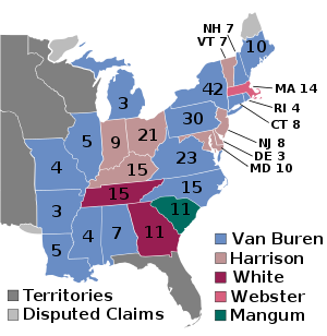 Electoral map, 1836 election