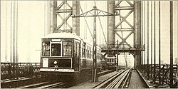 1917 image of a Manhattan Bridge 3C/ Line streetcar on the bridge. Electric railway journal (1917) (14758650824).jpg