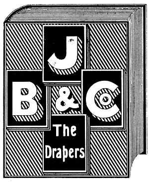 Log for Ballantynes - block letters J B & C The Drapers on the cover of a book