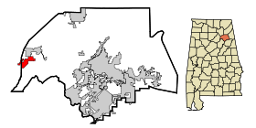 Etowah County Alabama Incorporated and Unincorporated areas Altoona Highlighted.svg