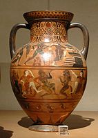 Етруська чорнофігурна амфора, Діомед та Поліксена, близько 540–530 до н. е.