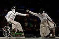 * Nomination France's Romain Noble (L) fences against Tian Jianquan of China (R) in the final of the men's épée A event in the 2013 IWAS World Wheelchair Fencing Championship at Syma Hall in Budapest on 8 August 2013. (by User:Jastrow) --Achim Raschka 16:22, 12 November 2013 (UTC) * Promotion OK. --Mattbuck 23:15, 17 November 2013 (UTC)