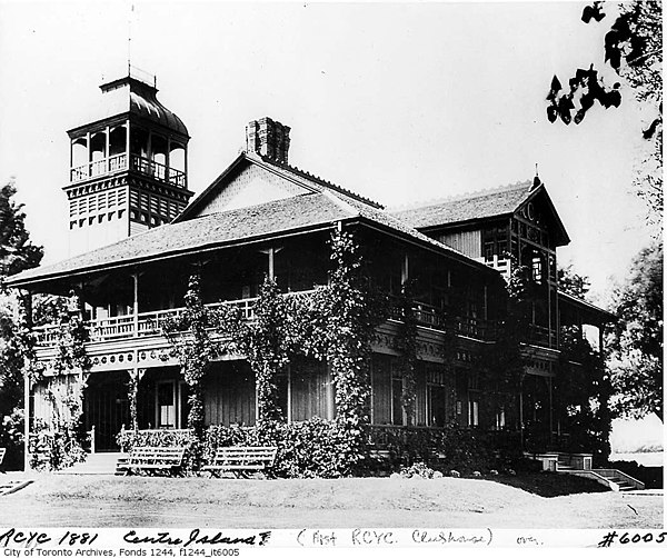 The Royal Canadian Yacht Club's first clubhouse on the Toronto Islands, completed in 1881.