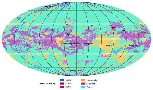Global geologic map of Titan (2019)