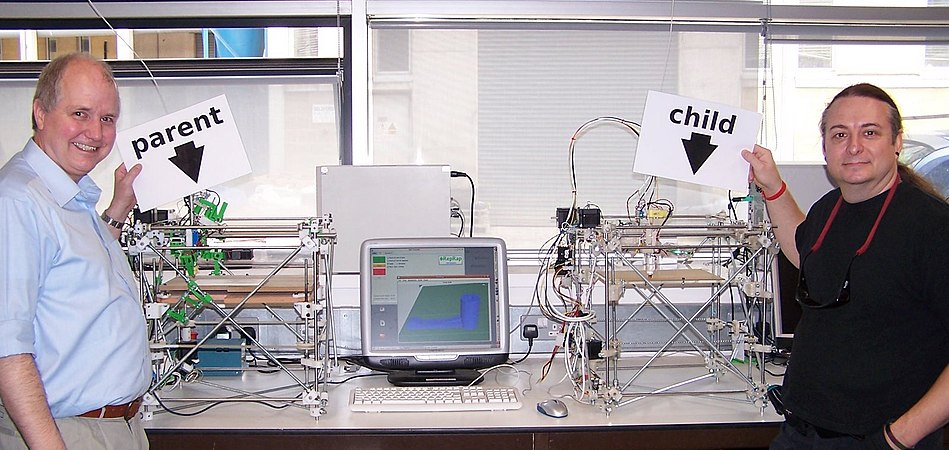 The first replicated RepRap printer.