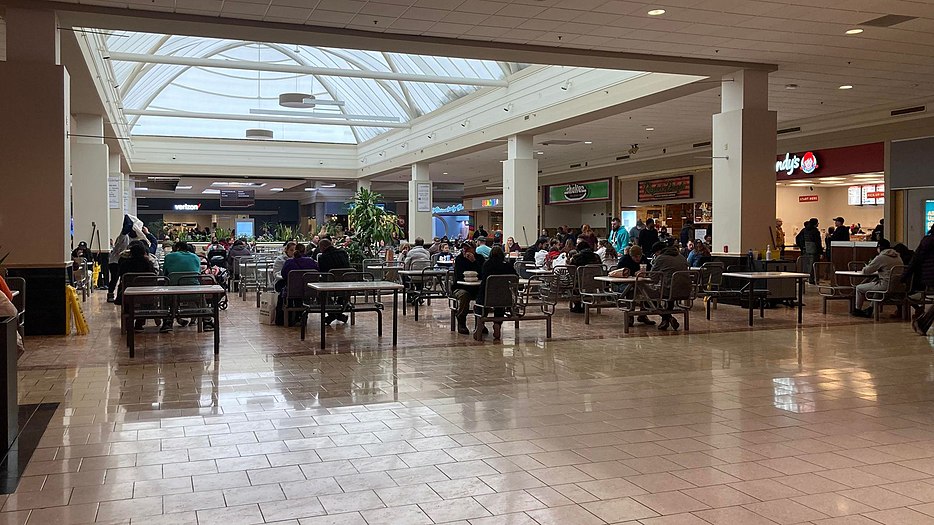 The food court in the Salmon Run Mall