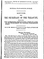 House of Representatrives, 56th Congress, 1st session. Document No. 625. Letter from Secretary of the Treasury transmitting a draft of a bill for the establishment of a National Standardizing Bureau (first page)