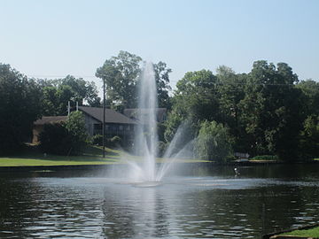 Fountain in the historic Cane River in Natchitoches, Louisiana
