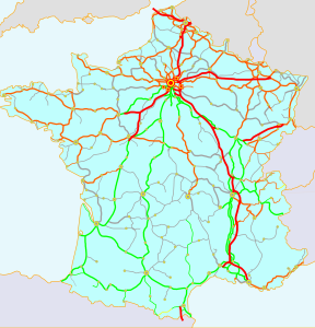 Map showing the network's electrified lines.