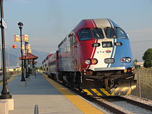 Pleasant View station, the former northern terminus of FrontRunner. FrontRunner at Pleasant View Station.JPG