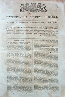 <i>Malta Government Gazette</i> Government gazette of Malta