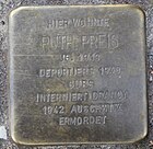 Stolperstein für Ruth Preis