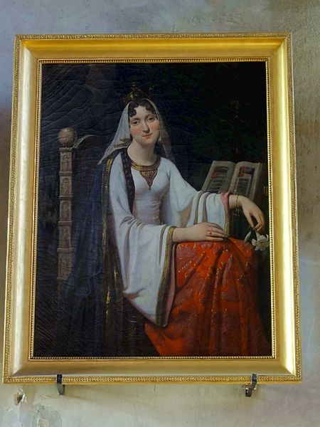 File:Groslay (95), église Saint-Martin, tableau - sainte Clothilde, attribué à Auguste de Châtillon (1808-1881).JPG