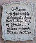 Memorial plaque to JM Wartberger