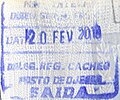 Exit stamp issued at Jeque in an Israeli passport