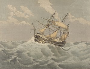 HMS 'Bellerophon' (1824), Maltaning 50 Miles ESE, 1852 yil 1-fevral RMG PY0802 (kesilgan) .jpg