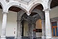 Close up of one of the "hanging arches" of the patio area