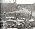 Die Straßenkreuzung bei Wahlerscheid am 13. Februar 1945, nachdem sie von der 9th Infantry Division zurückerobert wurde.