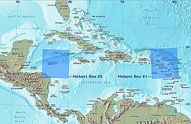 Location of Hebert Boxes in the Caribbean Sea. Hebert boxes.jpg