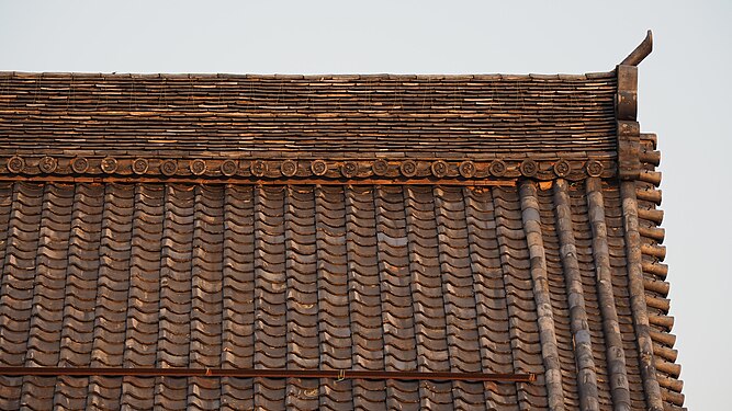 Tiled roof in Japan