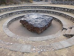 The meteorite in 2014 after becoming a tourist attraction.