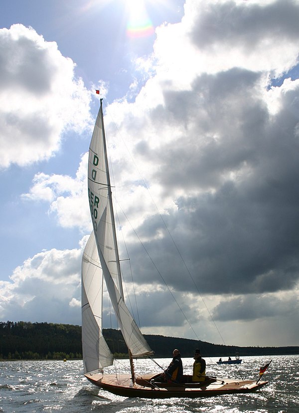 Wooden dragon, built by Abeking & Rasmussen (1954) on the Großer Brombachsee