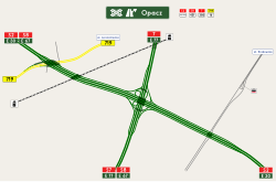 Overview map of the Opacz motorway junction