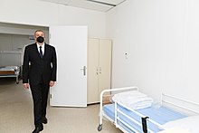 Ilham Aliyev viewed conditions created at modular hospital in Gabala 1.jpg