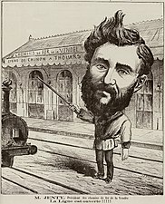 Caricature of Charles Jenty by J B Humbert in the 14 August 1873 issue