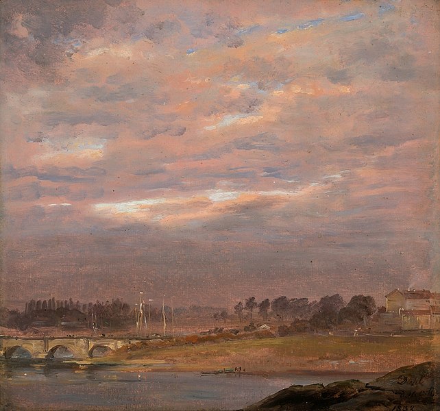 File:Johan Christian Dahl - The Elbe in the Evening - Dresden i aftenbelysning - KODE Art Museums and Composer Homes - BB.M.00623.jpg