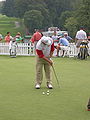John Daly on the putting green at the Congressional Country Club during the Earl Woods Memorial Pro-Am prior to the 2007 AT&T National tournament.