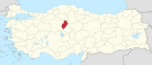 Location of Kırıkkale Province in Turkey