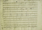 קטע מן הרקוויאם של מוצרט, בכתב ידו
