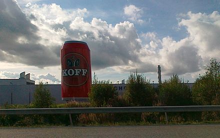 Sinebrychoff Brewery in Kerava, Finland; a view from the Helsinki-Lahti Highway