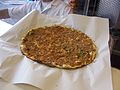 "Lahmacun" is a typical snack, fast and street food all around Turkey