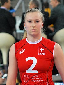 Laura Kunzler - FIVB World Championship Kualifikasi Eropa Wanita Łódź januari 2014.jpg