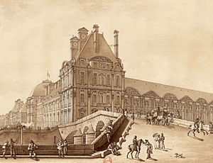 Le pont Royal et le pavillon de Flore en 1814.