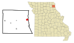 Lewis County Missouri Incorporated and Unincorporated areas Canton Highlighted.svg