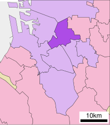 Posizione del quartiere di Kita, città di Sakai, Prefettura di Osaka, Giappone.svg