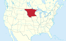 Posizione del territorio del Minnesota con gli attuali confini dello stato degli Stati Uniti.svg