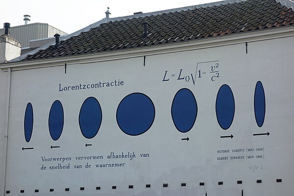 Formula on a wall in Leiden, Netherlands. Lorentz was chair of theoretical physics at the University of Leiden 1877-1910