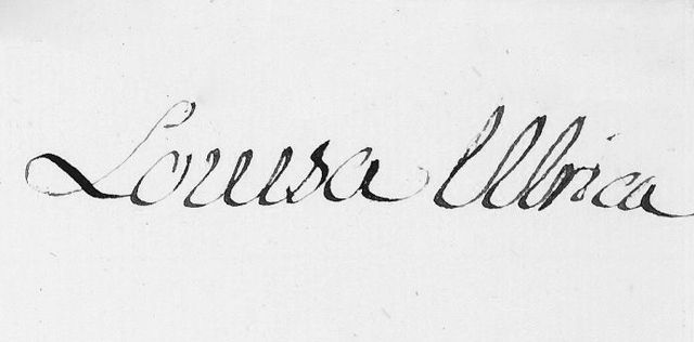 Signature de Louise-Ulrique de Prusse