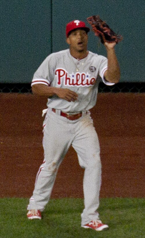 Revere playing for the Philadelphia Phillies in 2014