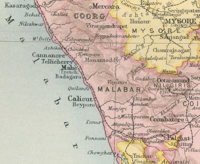 Important towns in the erstwhile Malabar District