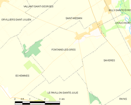 Mapa obce Fontaine-les-Grès