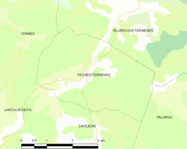 Mapa obce Félines-Termenès