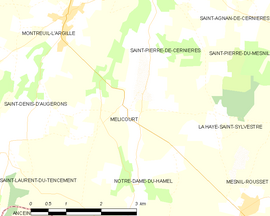 Mapa obce Mélicourt